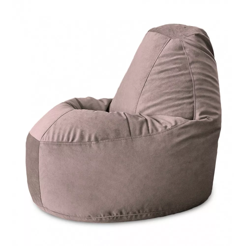 Fotoliu Bean Bag Lux din velur, culoare fumurie