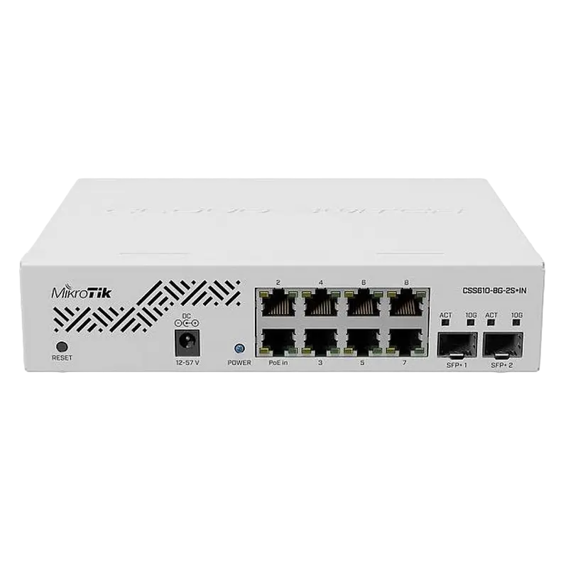 Comutator MikroTik CSS610-8G-2S+IN, Alb