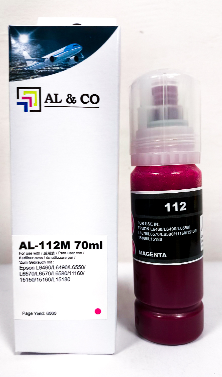 Cerneală Epson Premium compatibilă T06C34A Pigmen Magenta EcoTank 112, L6460/6570/11160/15150 (70 ml)