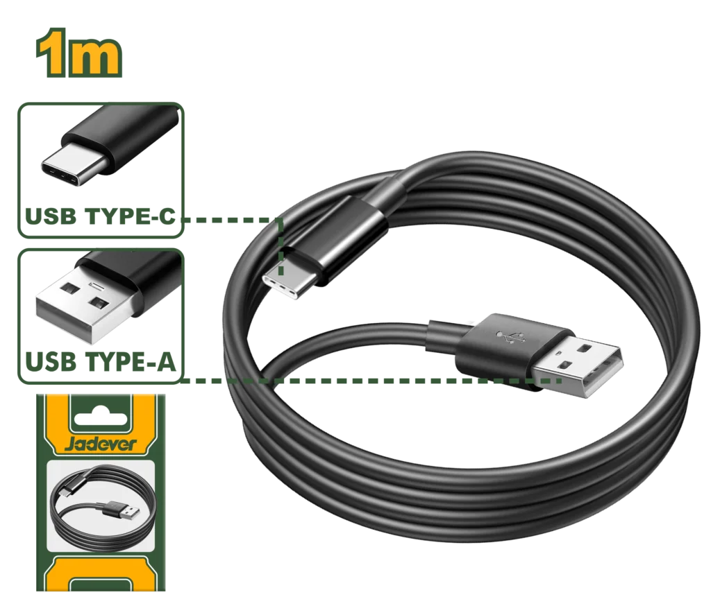 Cablu de date și încărcare USB Type-A la Type-C 1m 3A Jadever JDUB1501