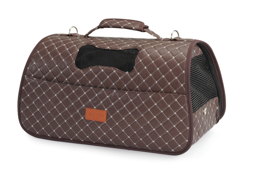 CAMON Quilted pet bag Brown,  geantă de transport