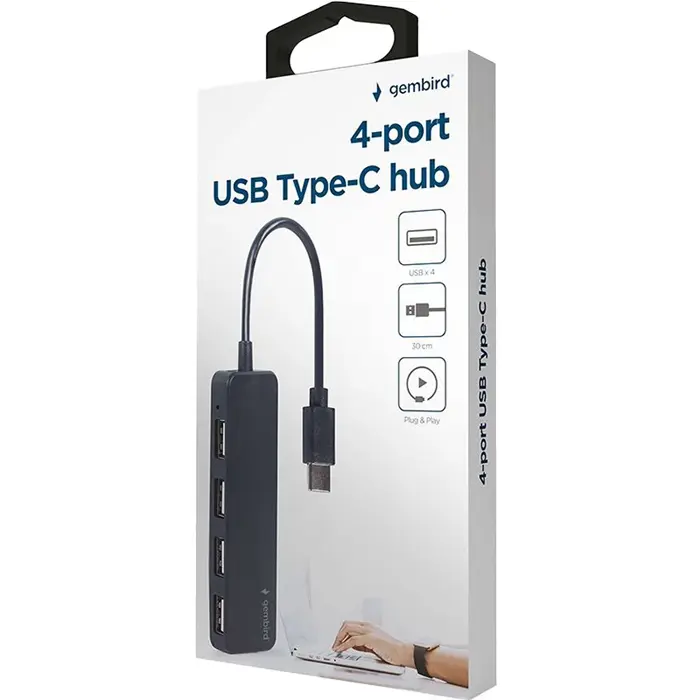 Adaptor USB Gembird UHB-CM-U2P4-01, Negru