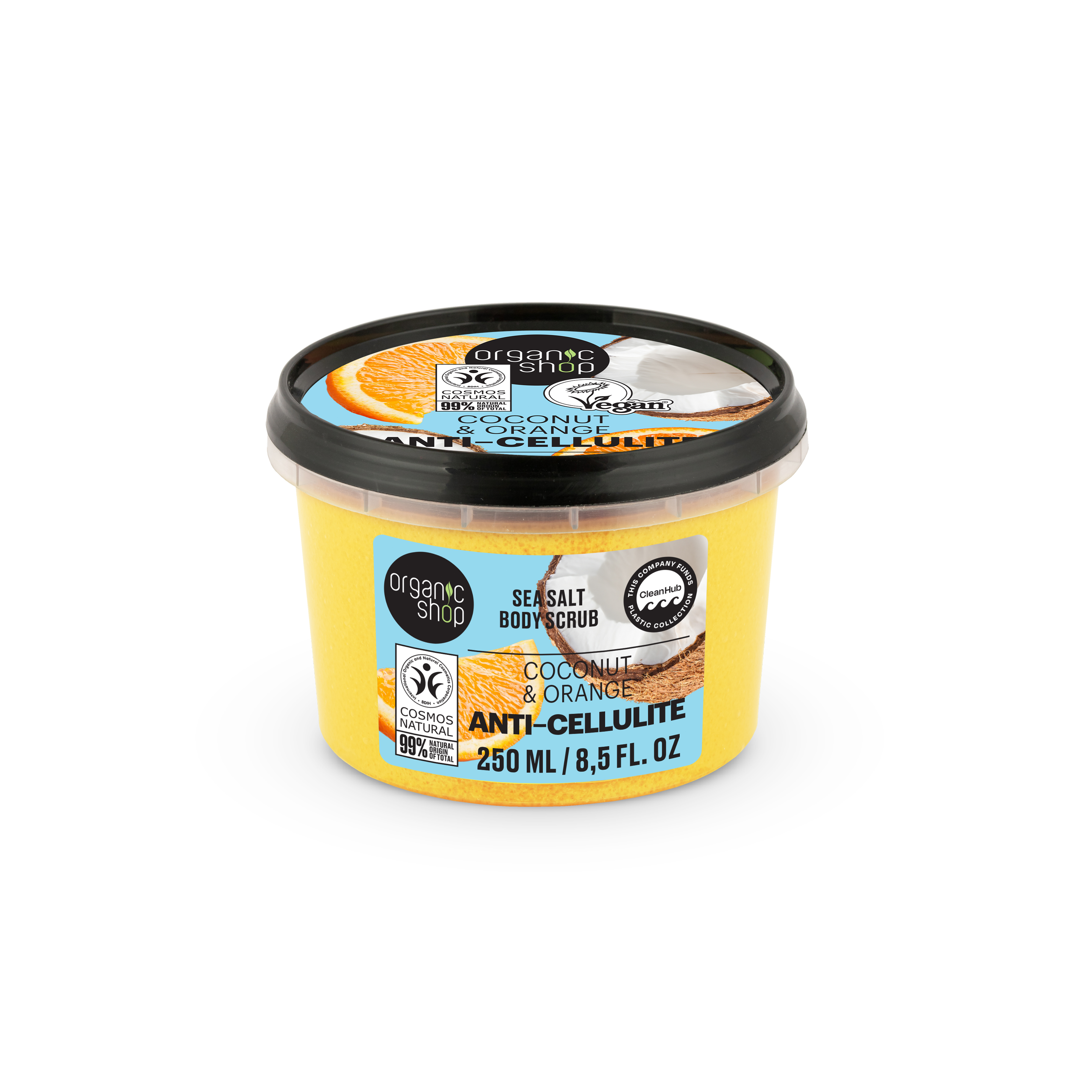 Organic Shop Scrub de corp Anticelulitic cu sare de mare Coconut&Orange, 250 ml