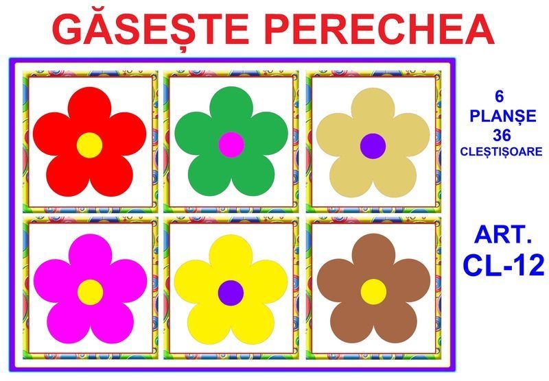 CL-12 Joc cu cleşte Culori - găseşte perechea