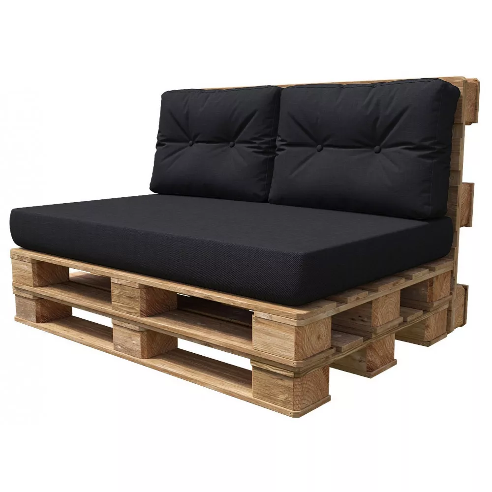 Set de elemente moi negre pentru canapea de exterior din țesătură Oxford 600D – confort în aer liber