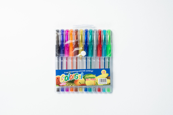 Set stilou gel colorate 12 cul +glitter+miros