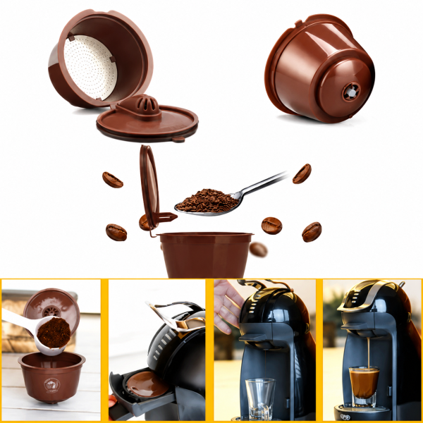 Suport reutilizabil cu filtru pentru capsule de cafea compatibil cu capsulele Nescafe