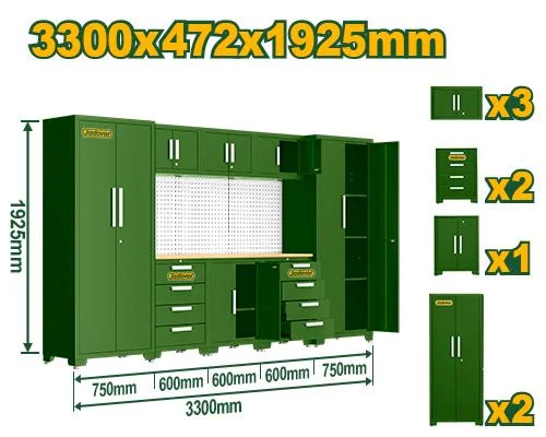 Set modular ranforsat pentru garaj (8 corpuri) 3300x472x1925 mm JDCS3A08 Jadever