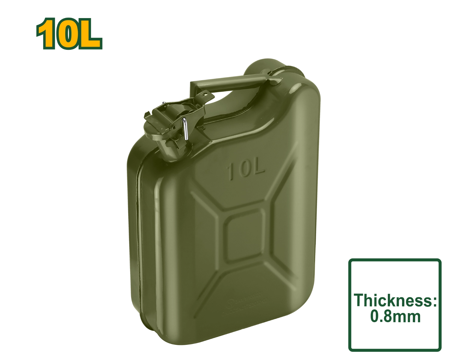 Canistră metalică verticală pentru combustibil 10L Jadever JDQY1310
