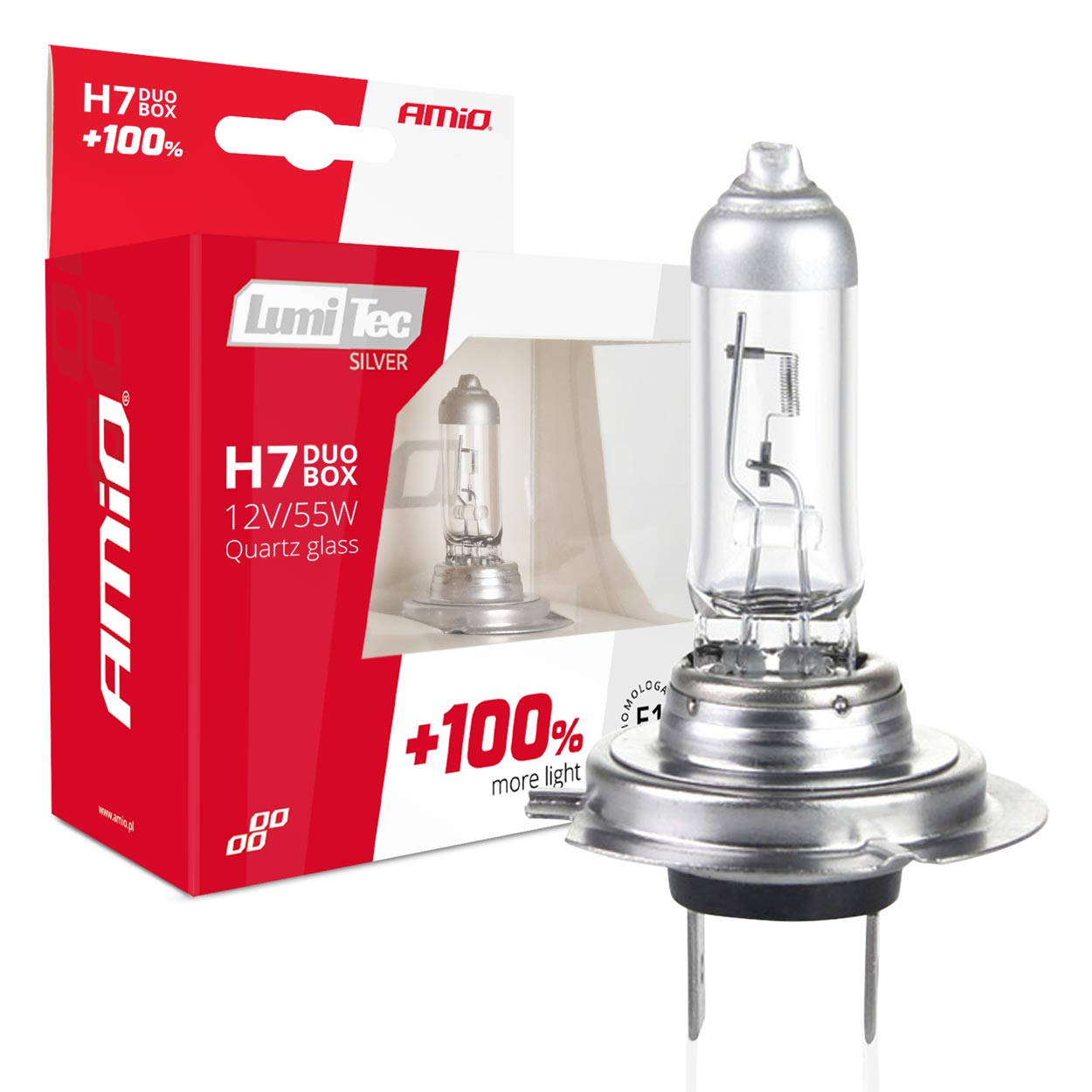 01403 Becuri halogen H7 12V 55W LumiTec SILVER +100% DUO