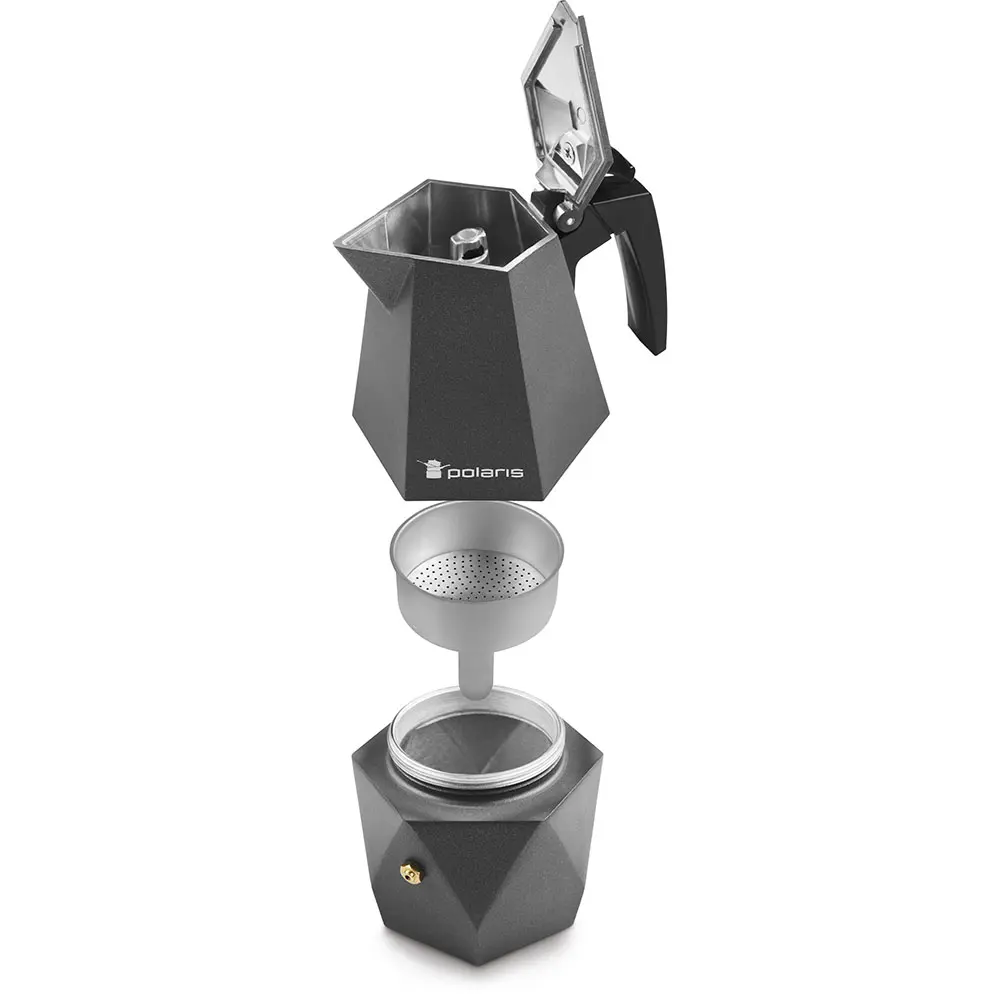 Cafetieră gheizer Polaris Kontur-4C, Negru