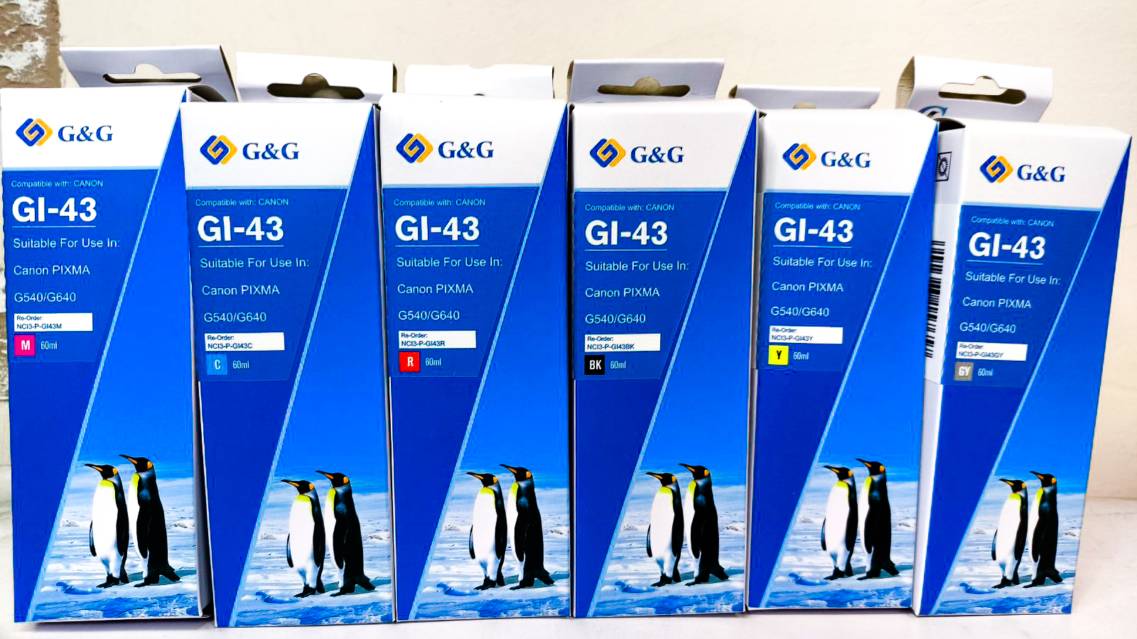 Cerneală Canon Premium compatibilă GI-43 BK/C/M/Y/R/GY (6 culori) for PIXMA G540/ 640, 360ml