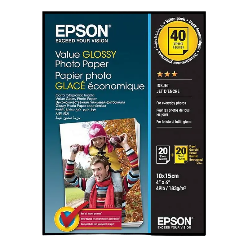 Hârtie fotografică Epson Value Glossy, 10x15 cm