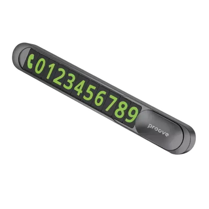 Cartela de parcare Proove Parking Number Plate Metal Lock, Gri inchis