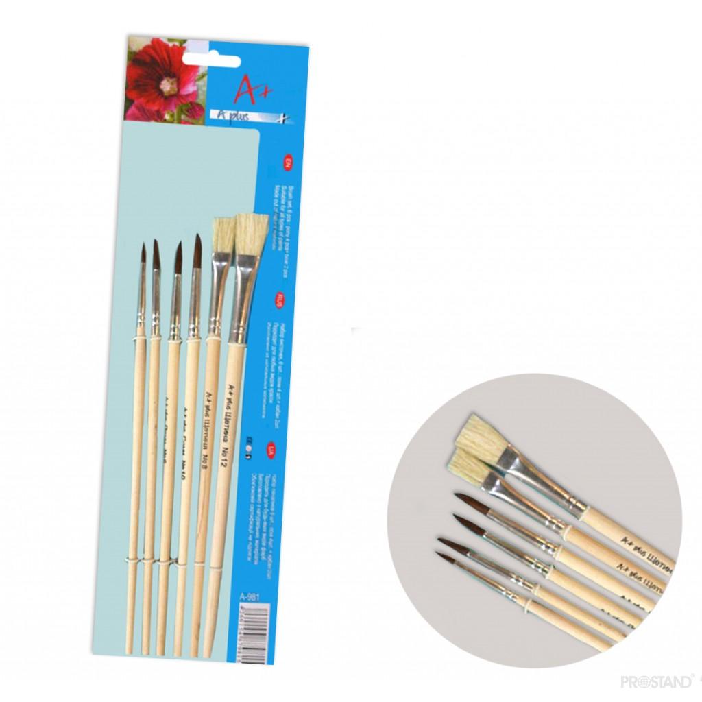 Set pensule 6buc A-981 (Poni 4+2) /24