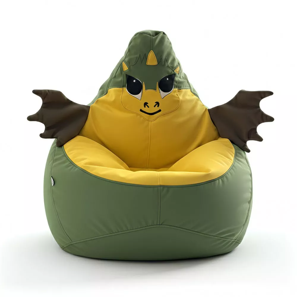 Fotoliu Puf pentru Copii «Dragon» din velur soft
