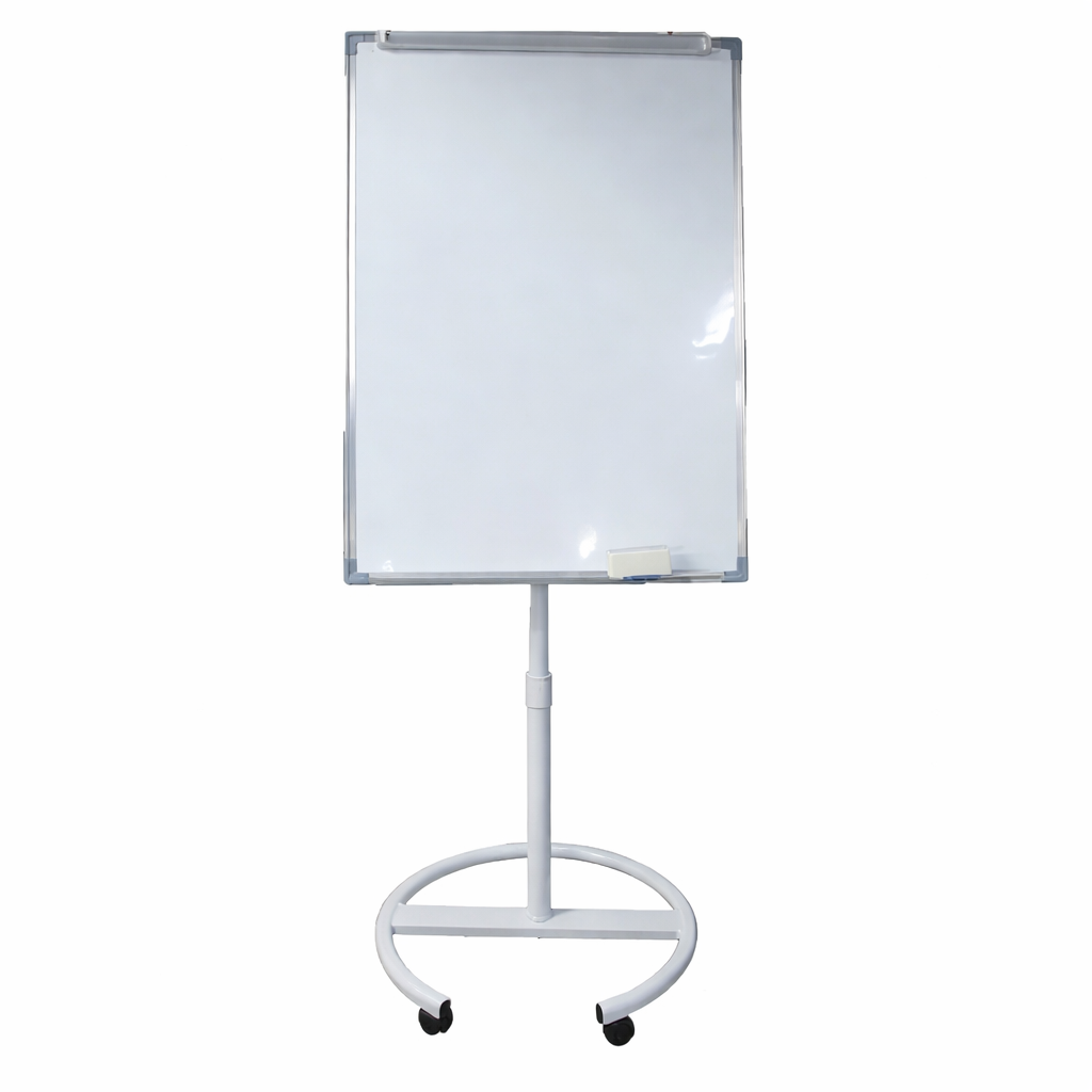 Flipchart Mobil 70x100 cm pe Roti, Tabla Prezentare Magnetica cu Suport pentru Hartie Flipchart, Ideal pentru Birou, Training si Sedinte