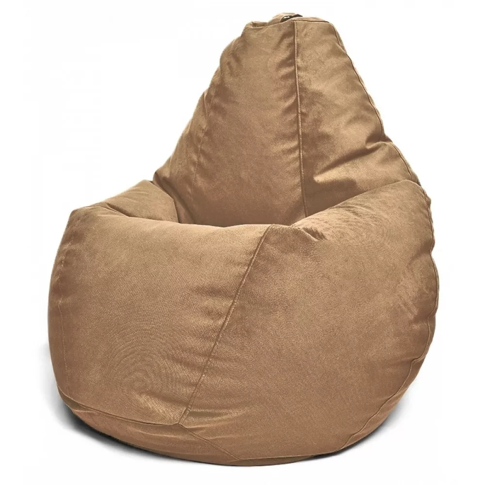 Fotoliu BeanBag din velur Maserrati, marimea "XL" culoare cafea