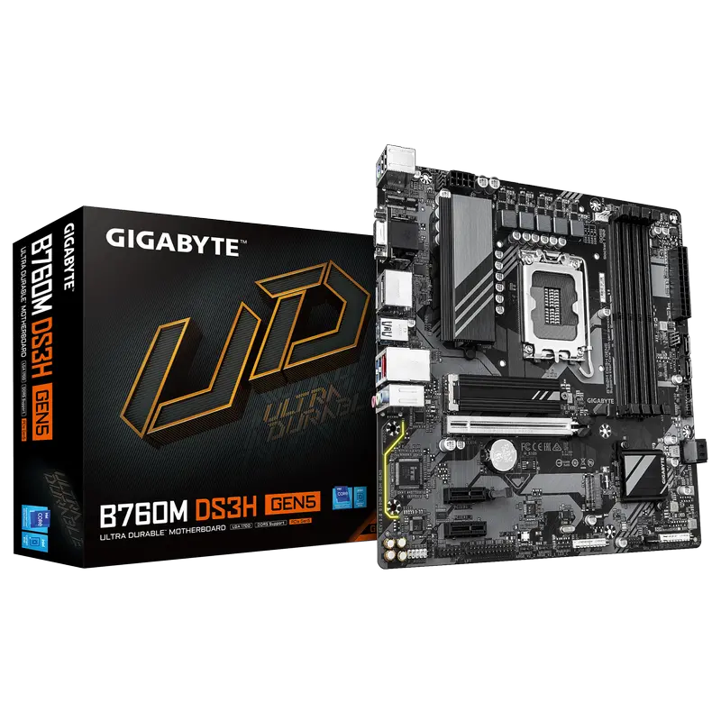 Placă de bază Gigabyte B760M DS3H GEN5, LGA1700, Intel B760, Micro-ATX