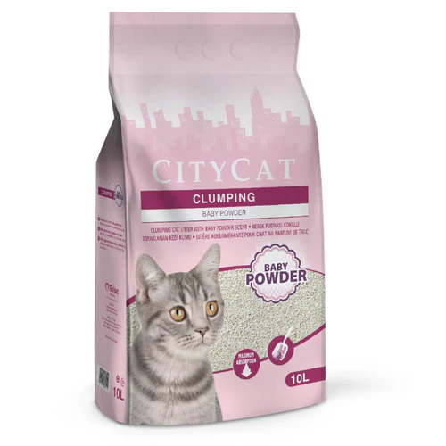 SANICAT Citycat Clumping Baby Powder 10 L, așternut pentru litiere