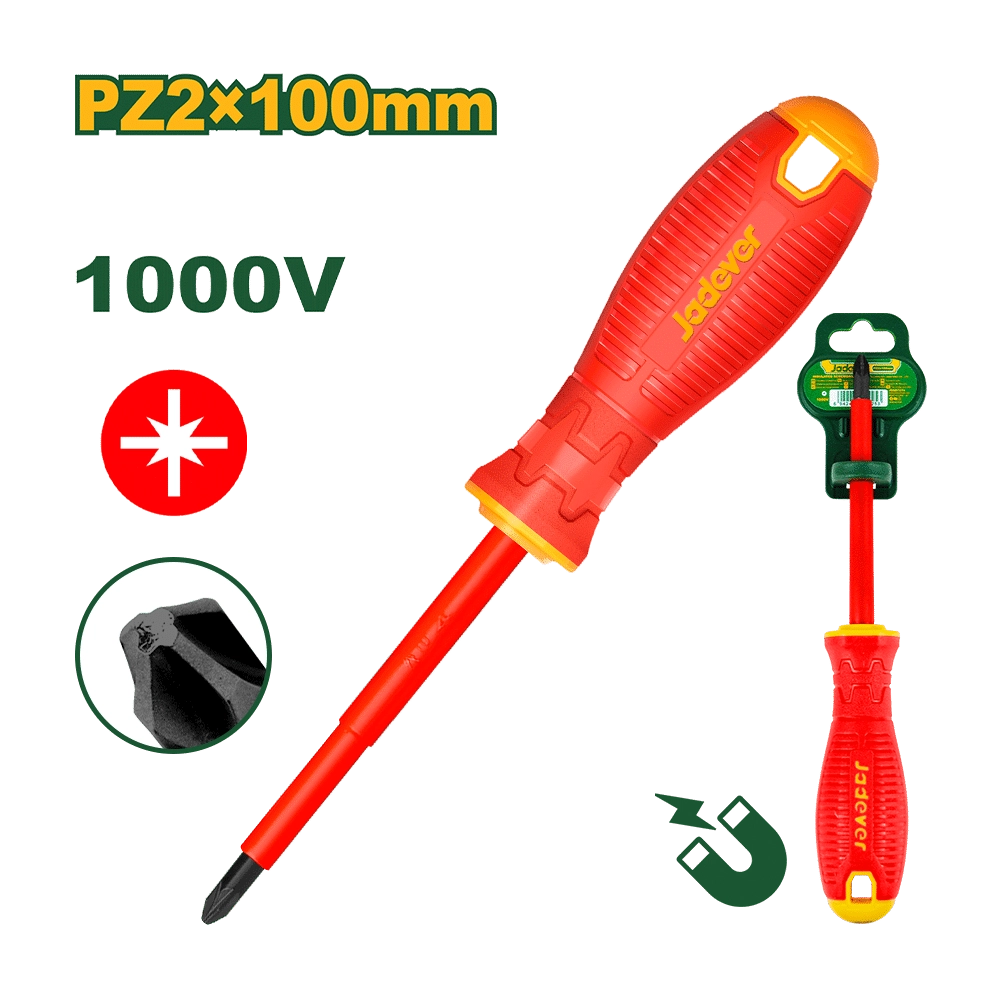 Șurubelniță izolată electric 1000V PZ2x100mm Jadever