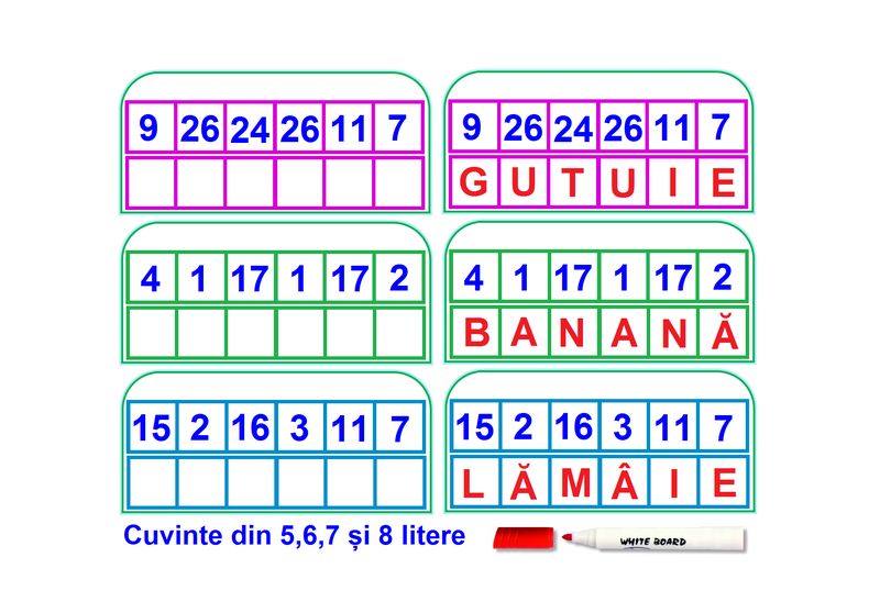 L-17 Decodifică cuvântul - planşe A4