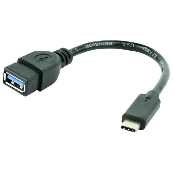 Adaptor USB Cablexpert A-OTG-CMAF3-01, USB Type-A (F)/USB Type-C (M), 0,2m, Negru