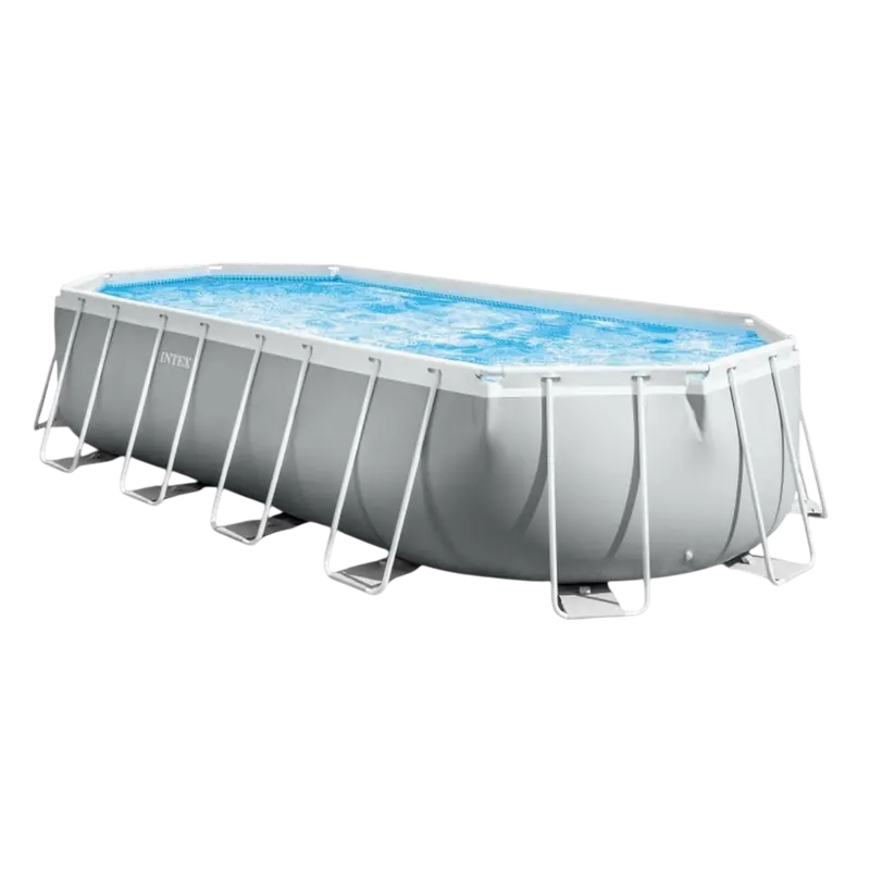 Piscină cu cadru metalic Intex Prism Frame 26796, 13365L, Gri deschis, 26796
