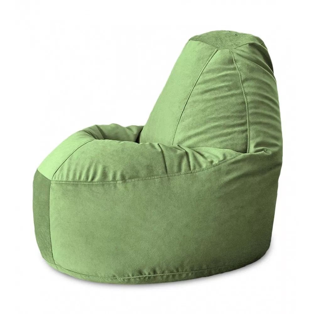 Fotoliu Bean Bag Lux din velur, culoare verde