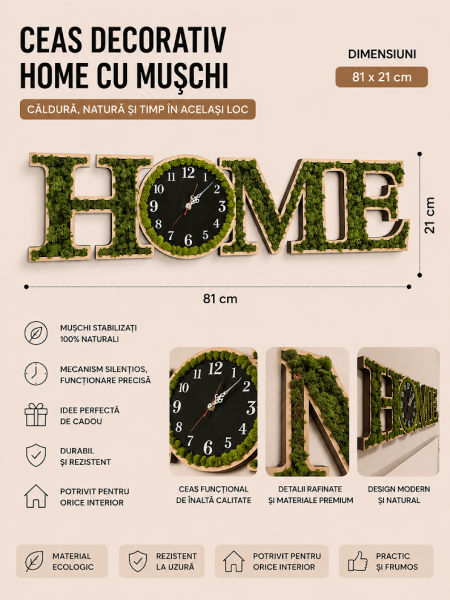 Ceas decorativ "HOME"