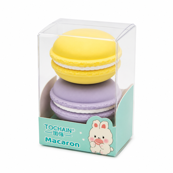 Set 2 Radiere Figurative Macaron, Culori Asortate, Pentru Scoala, Birou si Penar