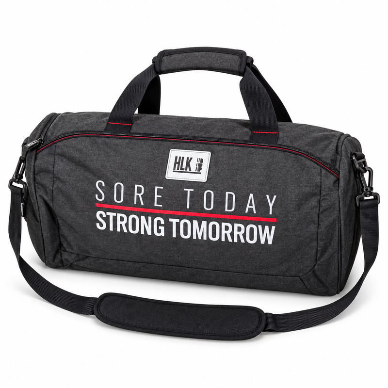 Geantă sport neagră Strong Tomorrow cu compartiment pentru încălțăminte, 40 cm