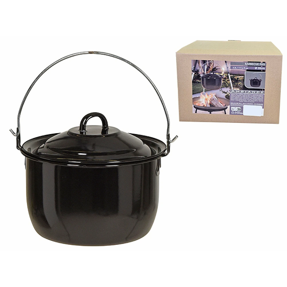Cratita emailata Ambiance 20cm, 3.3l cu capac si maner