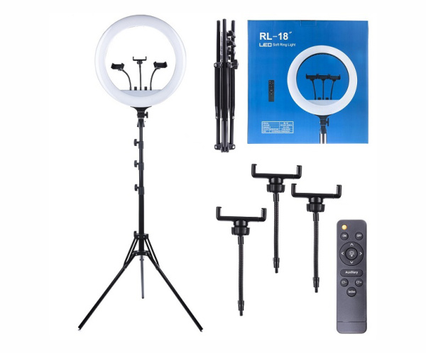 Lampa inelara cu tripeda LAMPA ALBA/Diametrul lampei - 45cm +stativ 2m