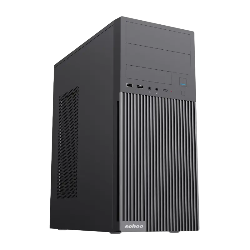 Carcasă PC Sohoo 2815BK, Midi-Tower, ATX, Negru