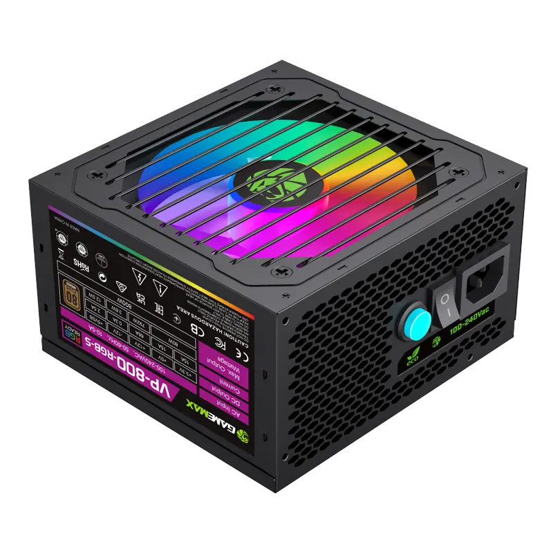 Sursă Alimentare PC Gamemax VP-800-RGB-S, 800W, ATX, Nemodular