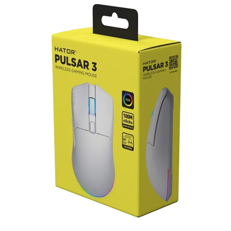 Gaming Mouse HATOR Pulsar 3, Alb