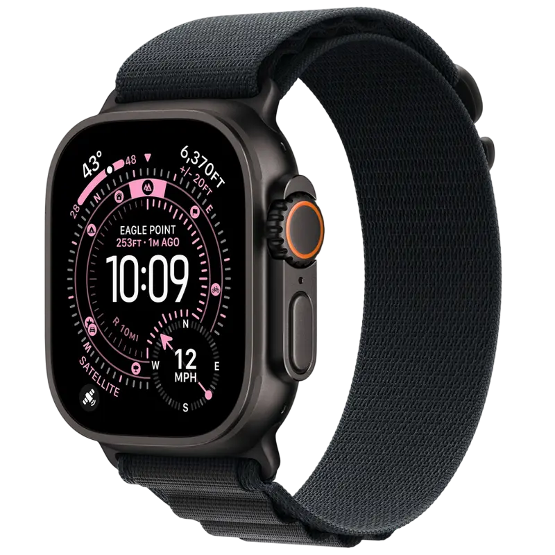 Ceas inteligent Apple Watch Ultra 3, 49mm, Black Alpine Loop