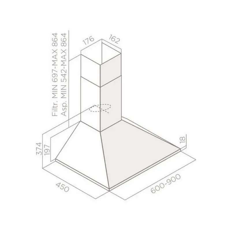 Hota Cupol Elica MISSY LX WH/A/60, Alb