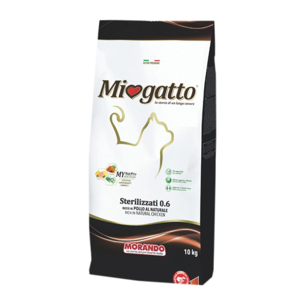 MORANDO hrana pentru pisici  MIOGATTO STERILIZED RICH IN NATURAL CHICKEN 10 kg
