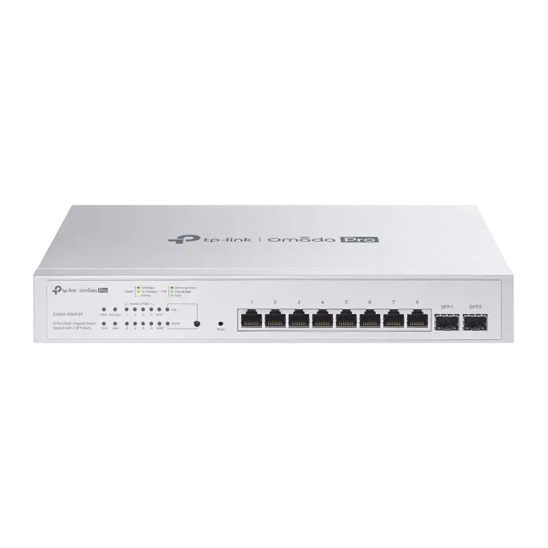 .8-port Gigabit  Smart PoE Switch, TP-LINK Omada Pro "S4500-8GHP2F", 2xSFP, 150W Budget