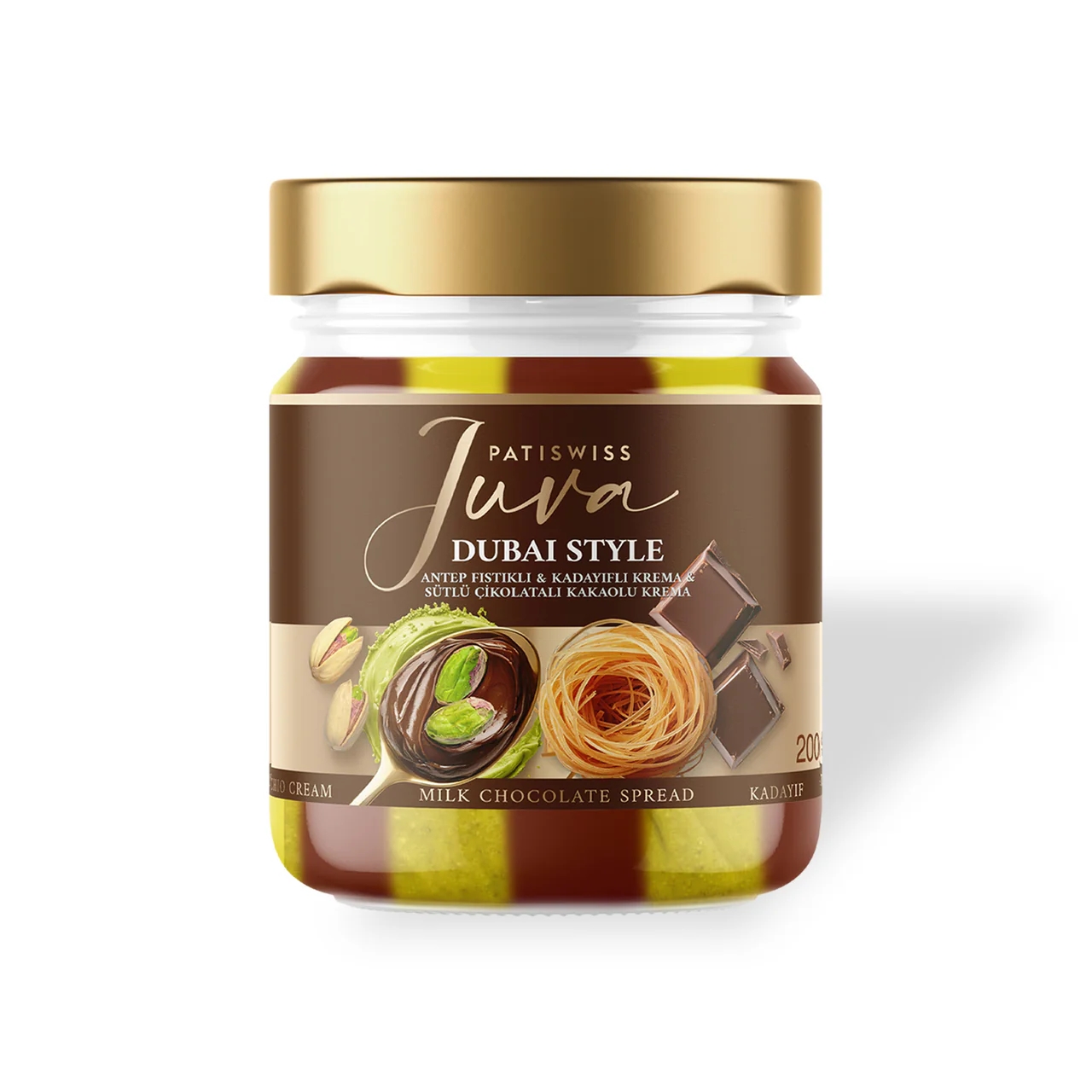 Pastă de ciocolată Dubai cu fistic Patiswiss, 200g