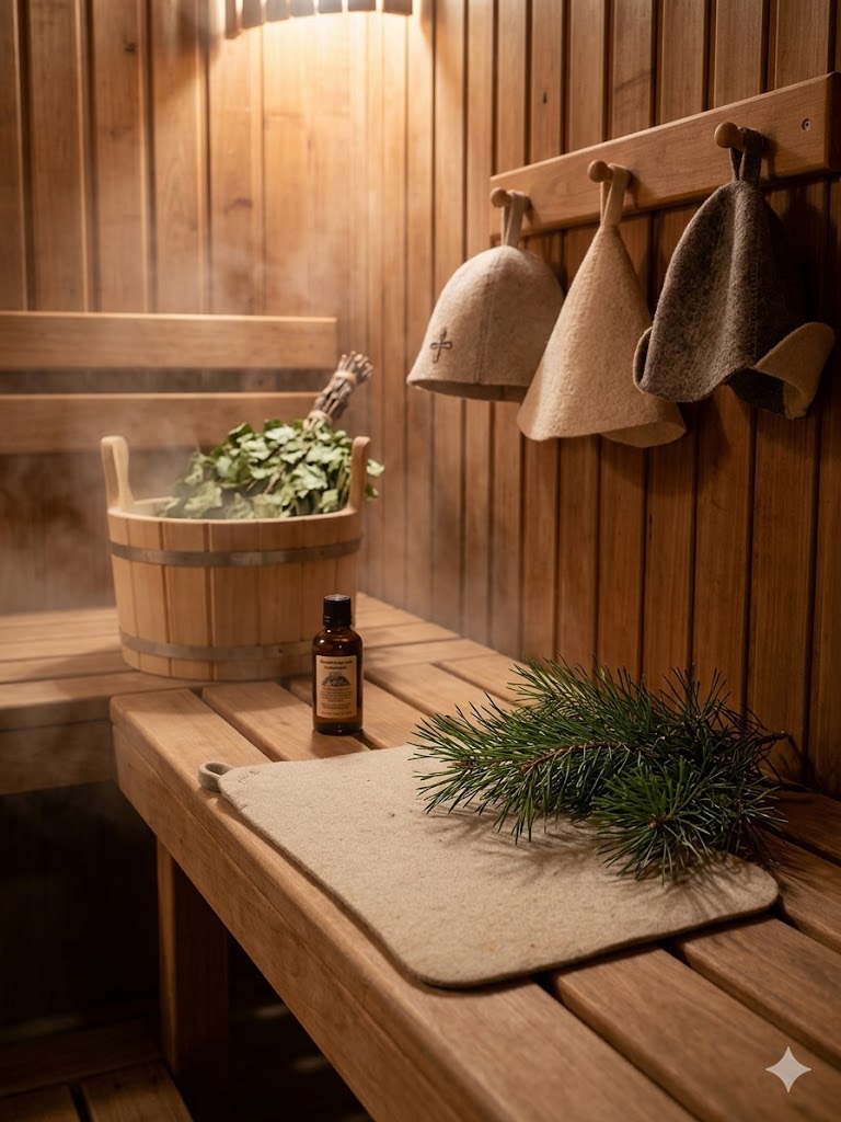 Сovoraș de saună din pâslă.