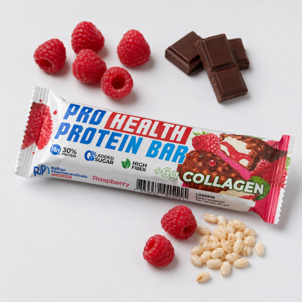 Pro-Health Protein Bar Raspberry 50 g | Baton proteic Balkan Pharmaceuticals