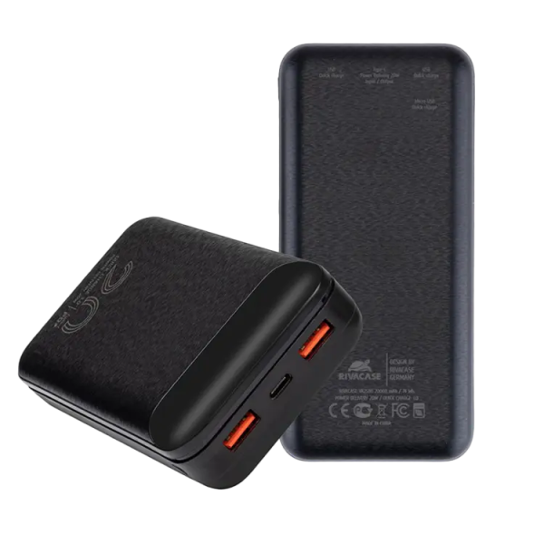 Acumulator extern RivaCase VA2580, 20000mAh, Negru