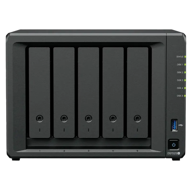 Stocare atașată la rețea SYNOLOGY DS1525+, Negru
