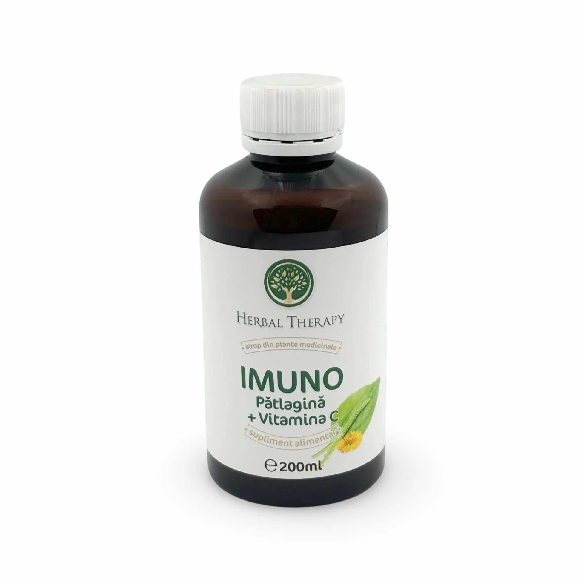Imuno Pătlagină & Vitamina C, 200 ml – Sirop cu plante | Supliment alimentar
