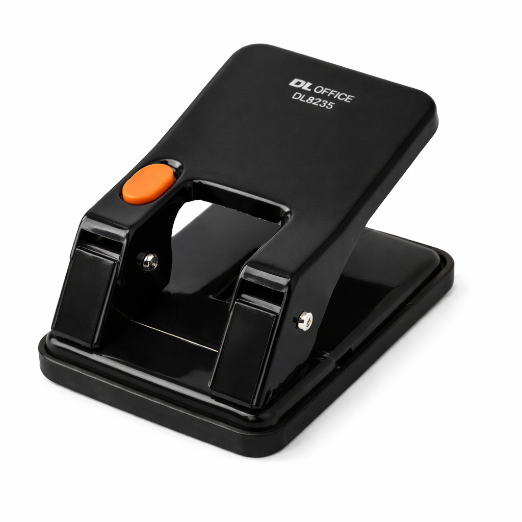 Perforator 60 file DL, metalic, 8 cm, 2 perforatii, pentru 60 file A4, documente groase, birou profesional, scoala
