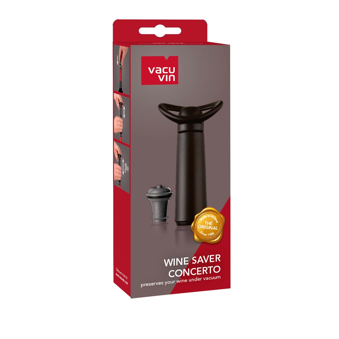 Vacu Vin Wine Saver Concerto Stopper Black
