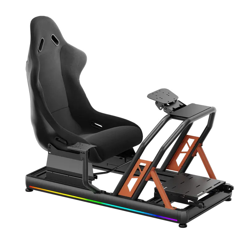 Scaun Gaming Lumi LRS08-BS02-KP01, Textil, Negru | Portocaliu